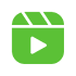 Green video icon with play button.